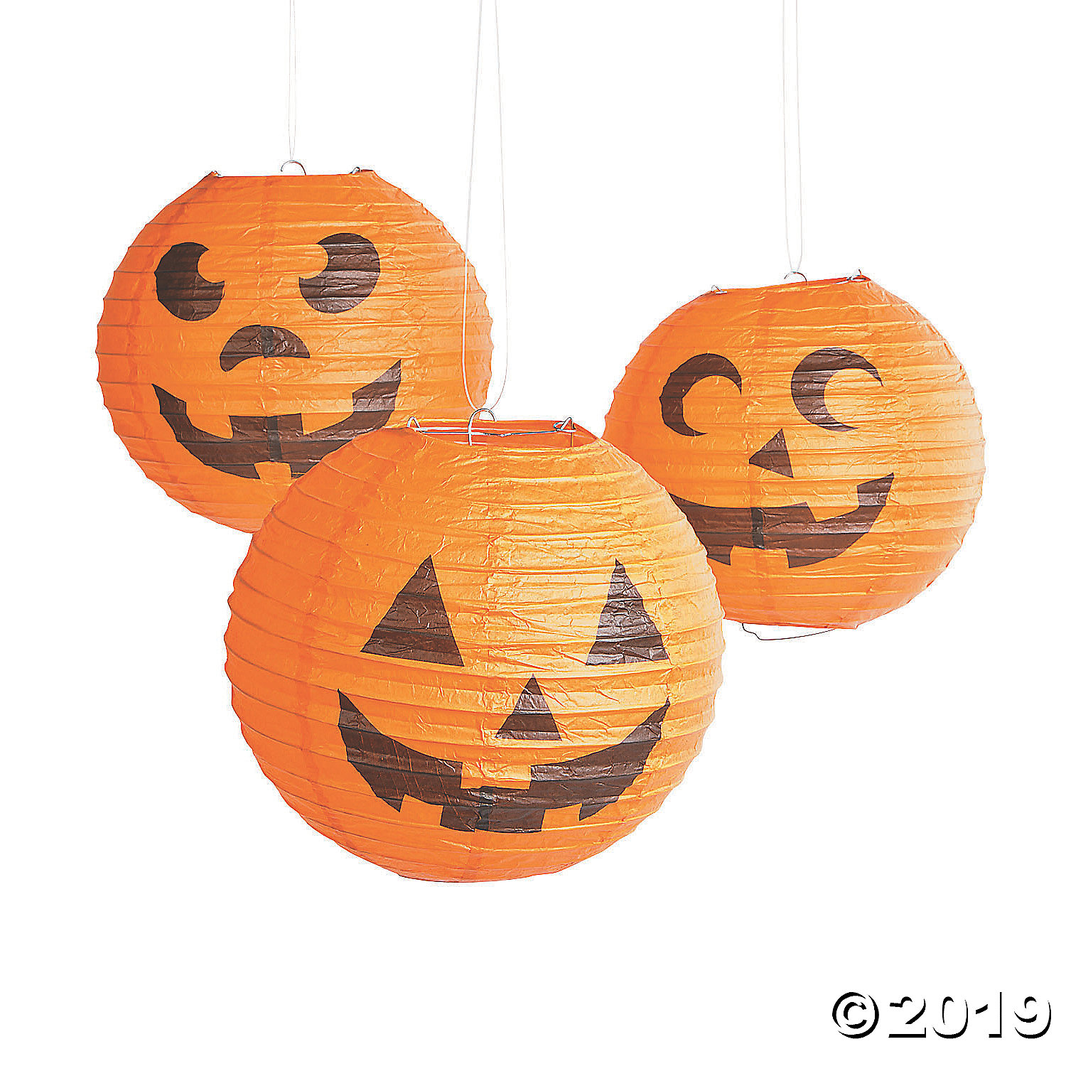 Jack-O?-Lantern Hanging Paper Lanterns - Themed Decorations