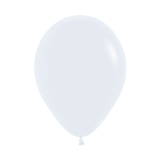 White Solid 12.5cm Latex Balloons Pack of 10