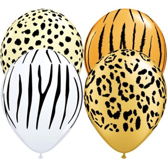 Safari Animal Print Assorted Latex Balloons Pack of 10