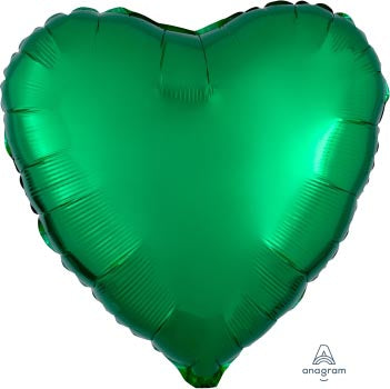 Metallic Green Heart 45cm Foil Balloon