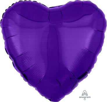 Metallic Purple Heart 45cm Foil Balloon