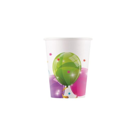 Sparkling Balloon Paper Cups Pack of 8