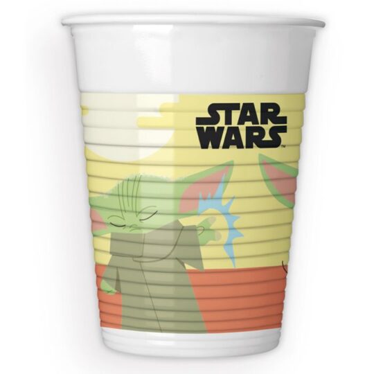 The Mandalorian/ Baby Yoda Plastic Cups Pack of 8