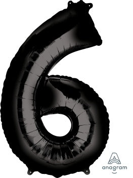 Black Foil Balloon Number 6