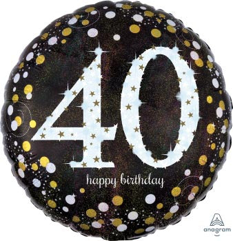 Happy 40th Birthday 45cm Foil Balloon