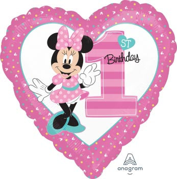 Minnie Mouse 1st Birthday 45cm Foil Balloon