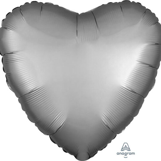 Satin Luxe Platinum Heart 45cm Foil Balloon