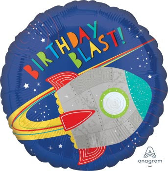 Blast Off Birthday 45cm Foil Balloon