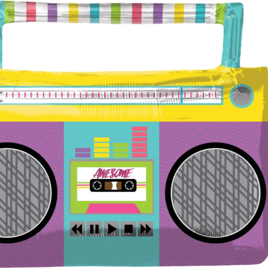 Awesome 80s Party Boombox Supershape Foil Balloon