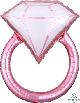 Blush Wedding Ring Supershape Foil Balloon