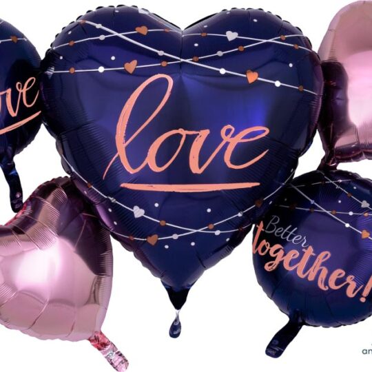 Navy Wedding Foil Balloon Set