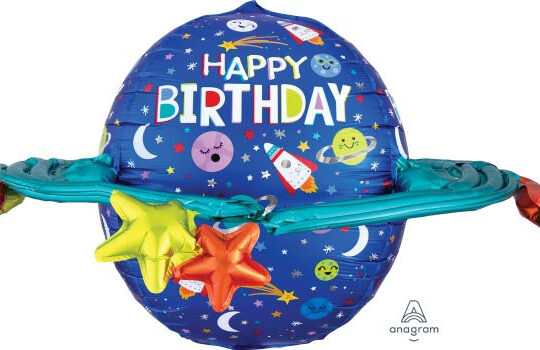 Ult 3D Shape HBD Colorful Galaxy Supershape Foil Balloon