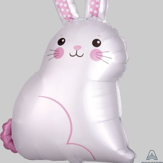 Satin White Bunny Jumbo Shape Foil Balloon