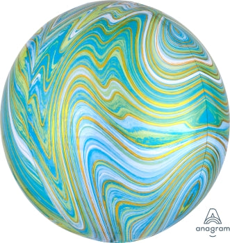 Blue Green Marble Orb Foil Balloon