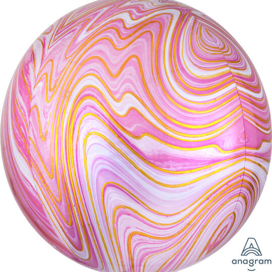 Pink Marble Orb Foil Balloon