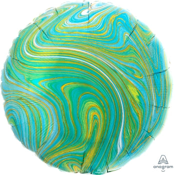 Marblez Blue Green 45cm Foil Balloon