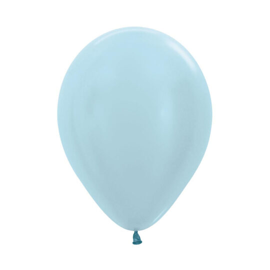 Satin Pearl Blue Latex Balloons Pack of 10