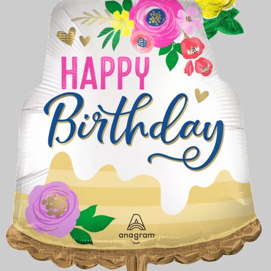 Artful Floral Birthday Supershape Foil Balloon