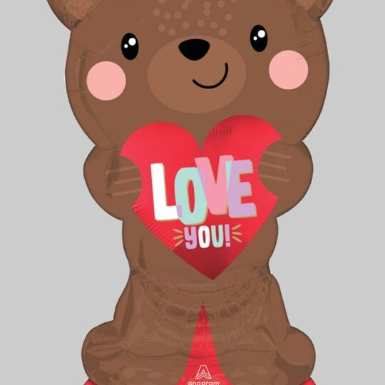 Airloonz Satin Brown Love Bear Balloon