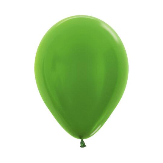 Metallic Pearl Lime Green Latex Balloons Pack of 10