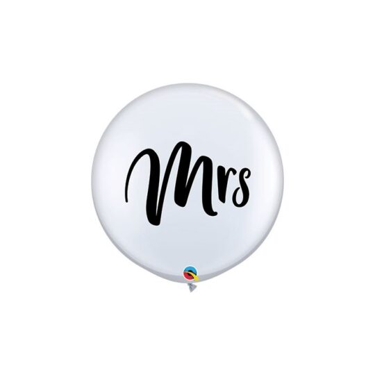 White Mrs Latex Balloon