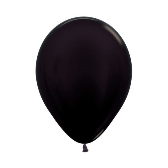 Metallic Pearl Black 12.5cm Latex Balloons Pack of 10