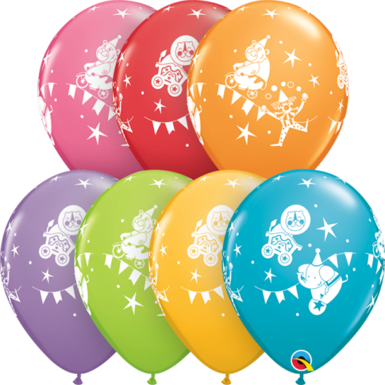 Circus Carnival Assorted Latex Balloons Pack of 50