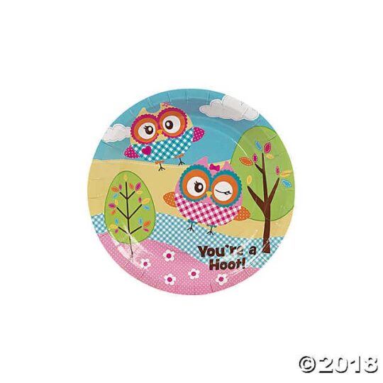 Owl Party Dessert Paper Plates Pack of 8