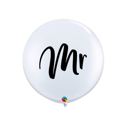 White Mr Latex Balloon