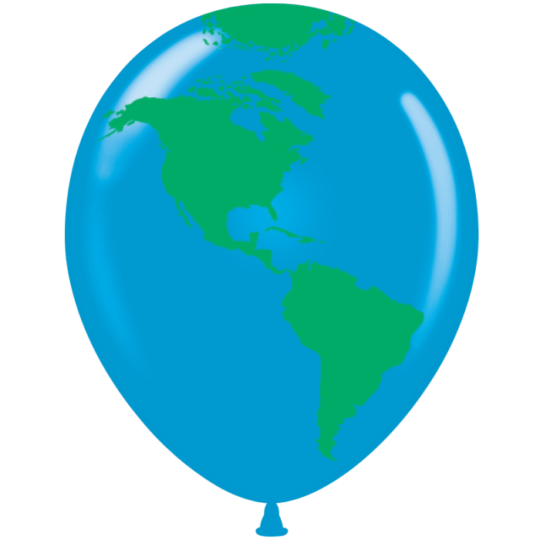 Earth Globe Latex Balloons Pack of 50