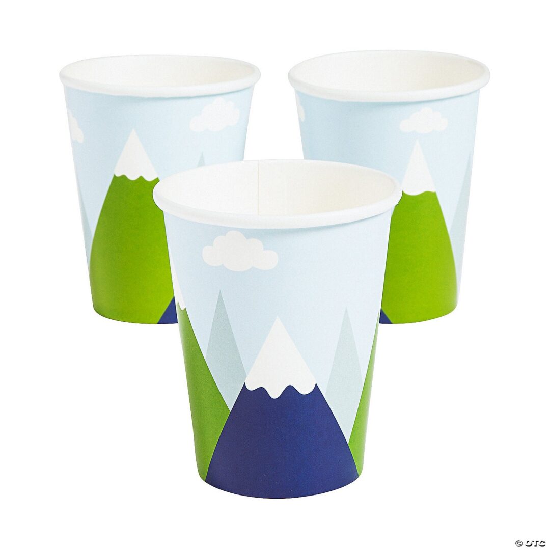 Born to Move Mountains Alpine Disposable Paper Cups Pack of 8