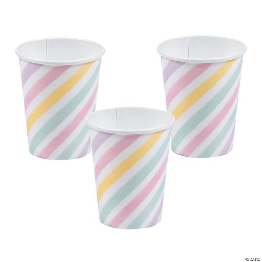 Sparkle Unicorn Pastel Lined Disposable Paper Cups Pack of 8