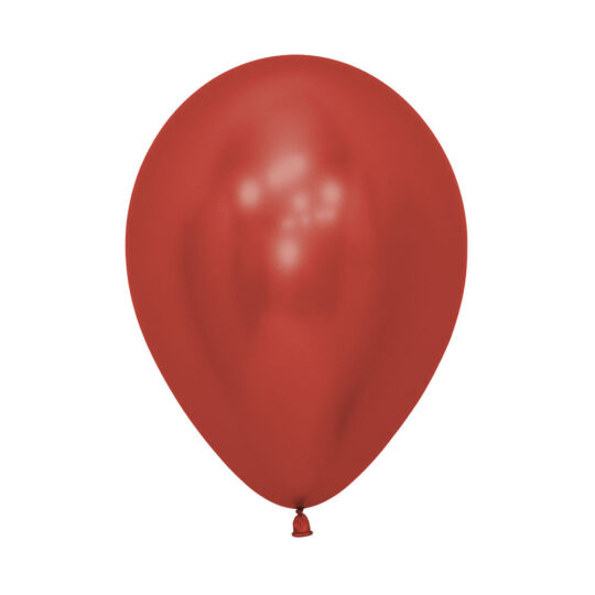 Chrome Reflex Red Latex Balloons Pack of 25