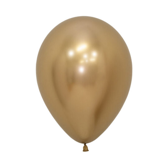 Chrome Reflex Gold Latex Balloons 12.5cm Pack of 20