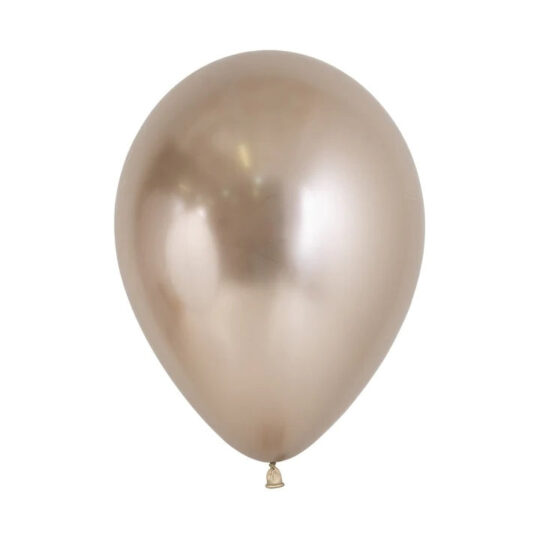 Chrome Reflex Champagne Latex Balloons Pack of 25