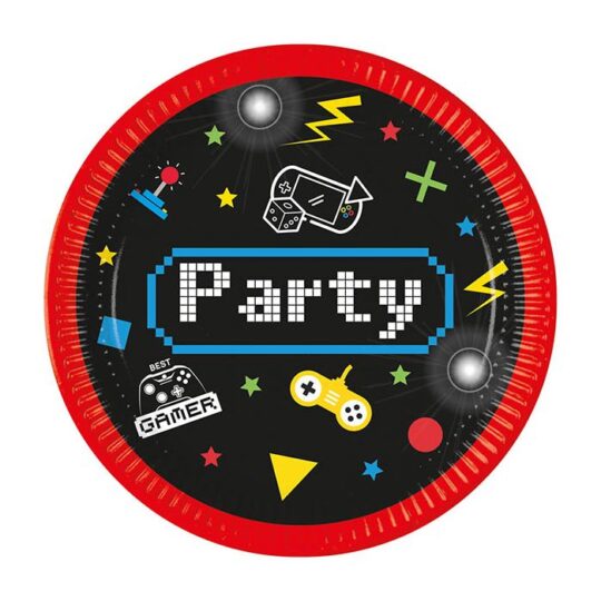 Gaming Party Paper Plates Pack of 8