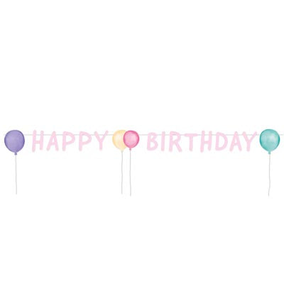 Happy Birthday Pastel Letter Banner