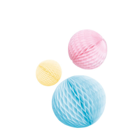 Pastel Rainbow Decoration Honeycomb Pack of 3