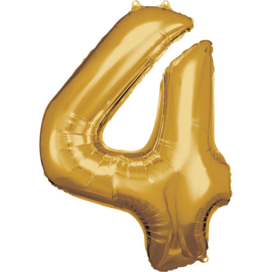 Gold Foil Balloon Number 4