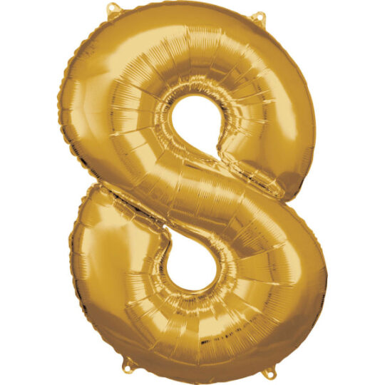 Gold Foil Balloon Number 8