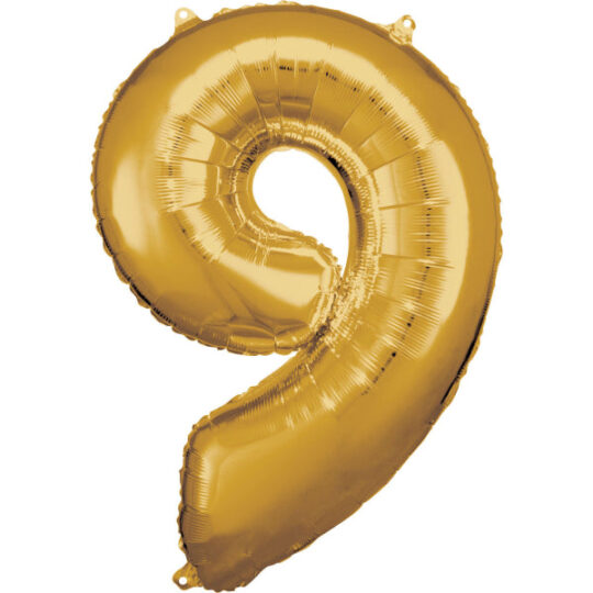 Gold Foil Balloon Number 9