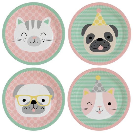 Hello Pets Paper Plates Pack of 8