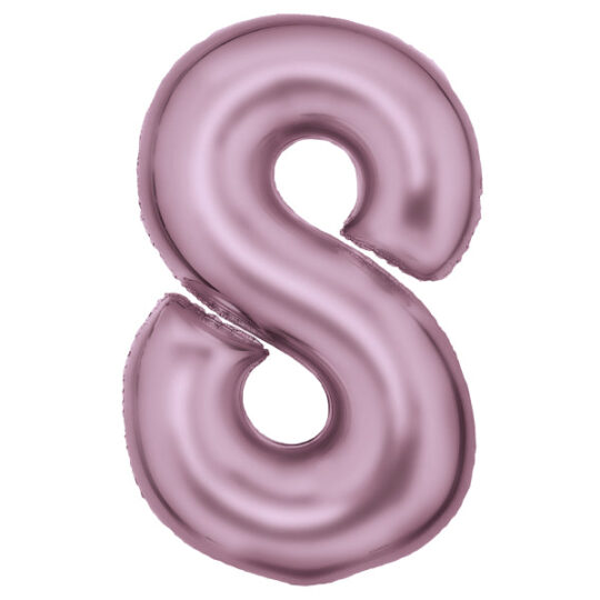 Silk Pastel Pink Foil Balloon Number 8