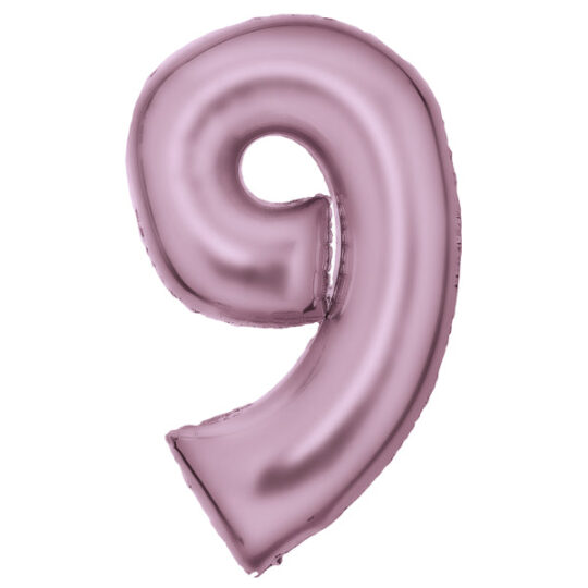 Silk Pastel Pink Foil Balloon Number 9