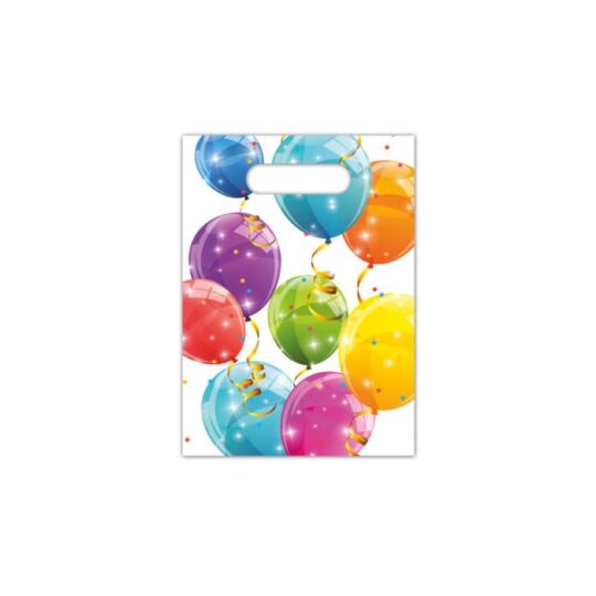 Sparkling Balloon Plastic Party Bags Pack of 6