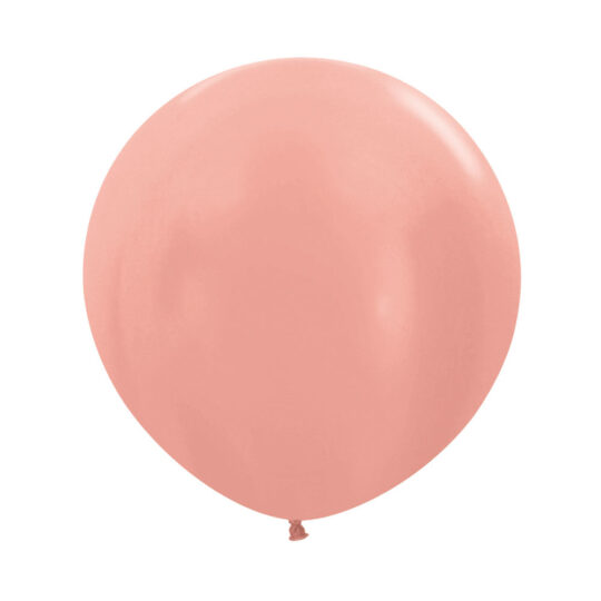 Metallic Rose Gold 60cm Latex Balloons Pack of 3