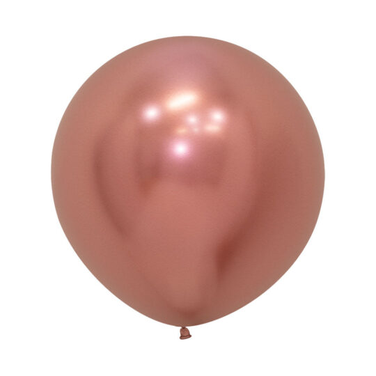 Chrome Reflex Rose Gold 60cm Latex Balloons Pack of 3