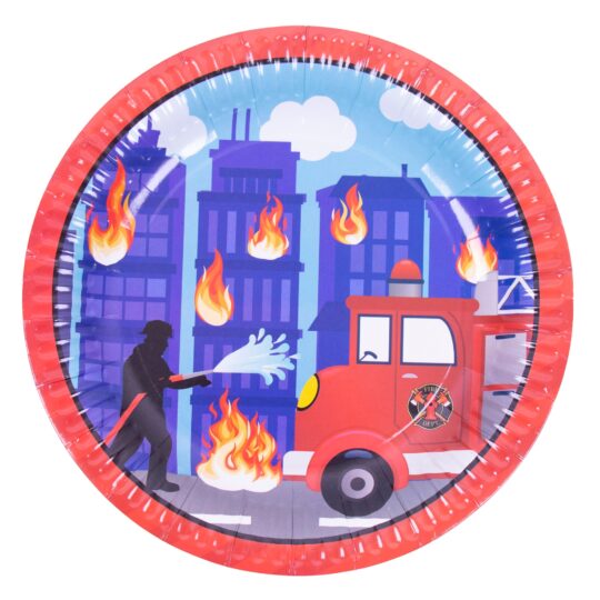 Firefighter Paper Plate Pack of 8