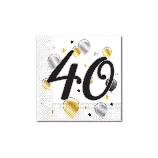 Milestone 40th Birthday Paper Napkins Pack of 20