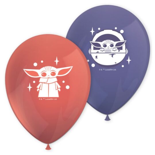 The Mandalorian/ Baby Yoda Latex Balloons Pack of 8